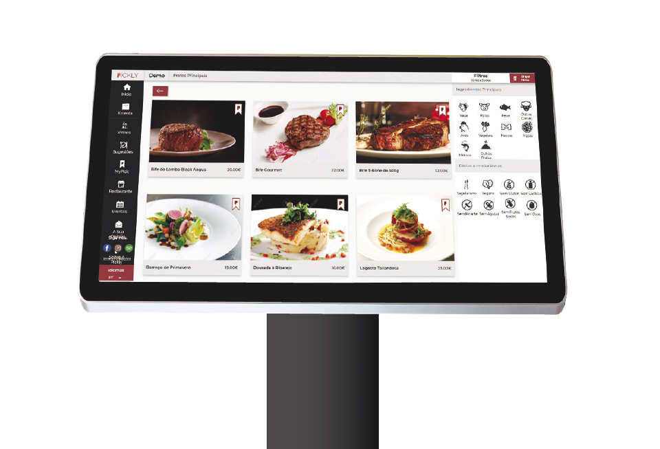 quiosque interativo com menu digital
